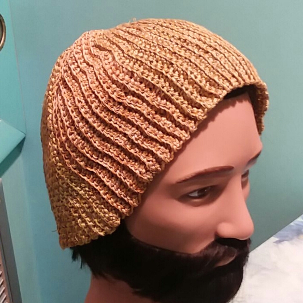 Off Center Golden String Beanie